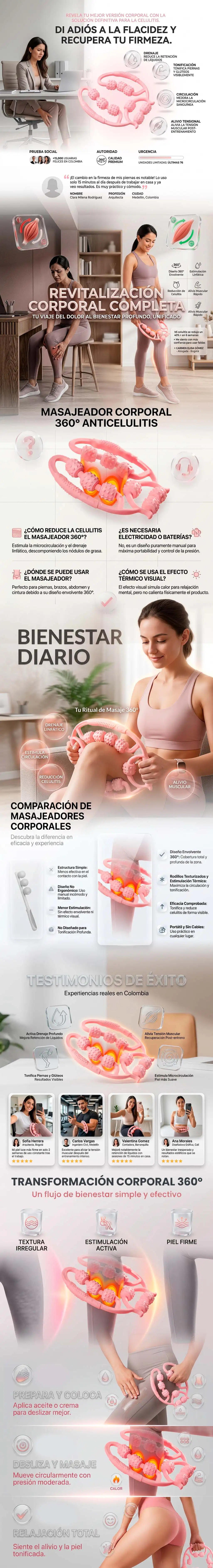 Mujer usando el Rodillo Masajeador en las piernas